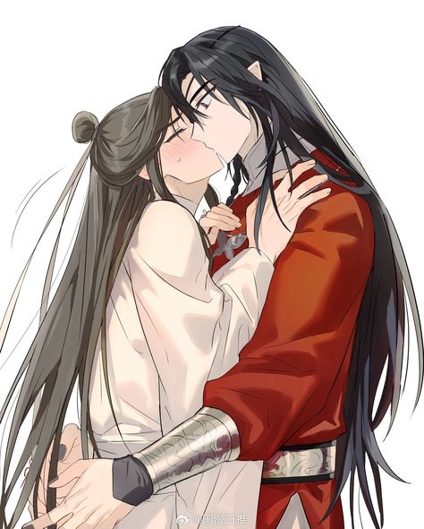 1/2 || TGCF Black Cat Anime, Adorable Homes Game, Hua Cheng, Anime Heaven, Anime Couple, Face Expressions, Love Is, Heaven's Official Blessing, Anime Drawings Boy