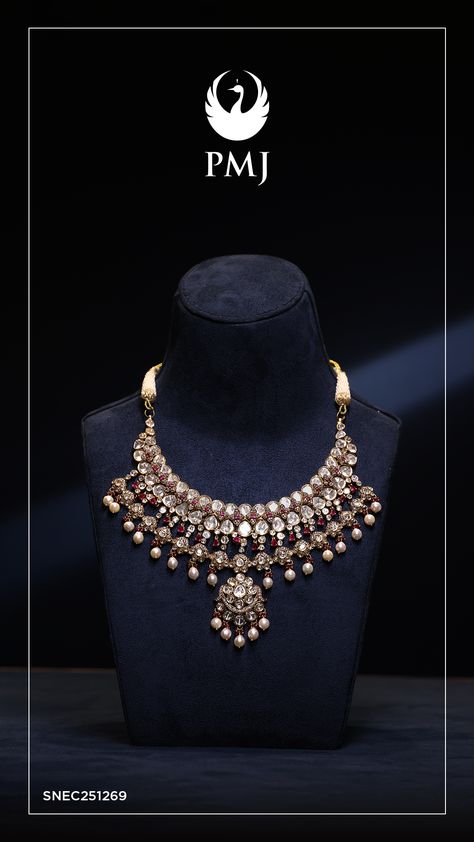 PMJ Brings you it's most exclusive neckwear designs - perfect for every occasion! #diamond #jewels #preciousstones #jewellery #weddinginspiration #weddingjewellery #pmjjewels #jewellerydesign #necklace #heavyjewellery Pmj Jewels Jewellery Diamond, Pmj Jewels Jewellery, Pmj Jewellery, Victorian Style Jewelry, Diamond Jewelry Set, Jewellery Diamond, Jewellery Sketches, Wedding Jewellery Collection, Colored Stone