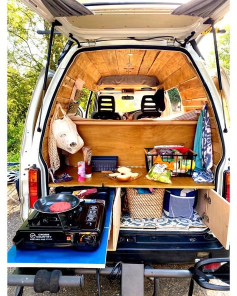 Daihatsu Hijet Camper, Micro Van Conversion, Fold Table, Self Build Campervan, Mini Motorhome, Daihatsu Hijet, Minivan Camper Conversion, Minivan Camping, Diy Campervan