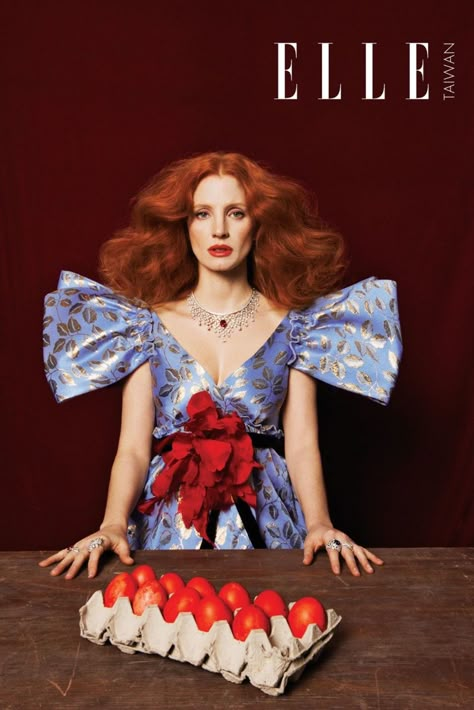 Jessica Chastain | Dresses & Gowns Photoshoot | ELLE Taiwan Cover | Fashion Gone Rogue Jessica Chastain Dress, Estilo Indie, Gucci Dress, Brocade Dresses, Anais Nin, Elle Magazine, Jessica Chastain, Fashion Photography Editorial, Fashion Shoot