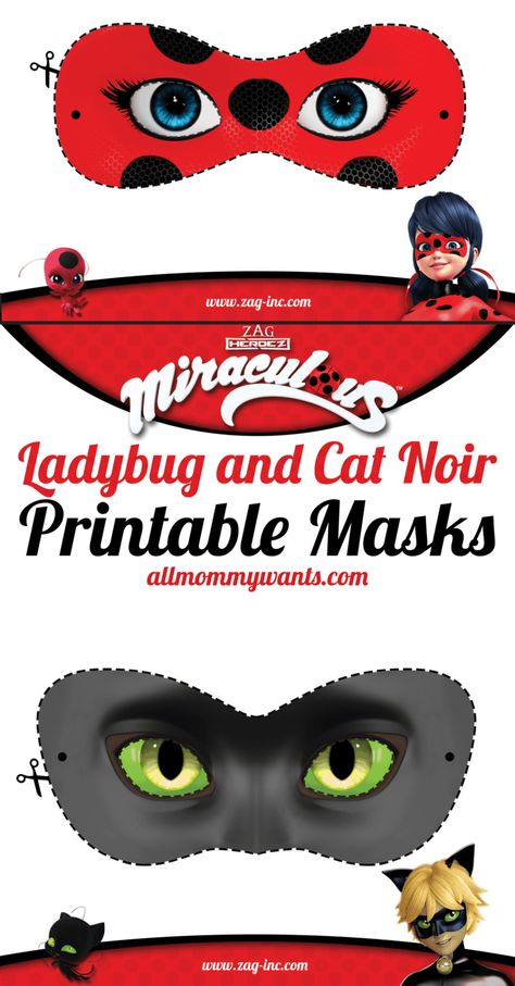 LadyBug Masks 2 Miraculous Ladybug Party, Ladybug Cake, Ladybug Und Cat Noir, Anna Und Elsa, Ladybug Decorations, Ladybug Birthday Party, Printable Masks, Ladybug And Cat Noir, Ladybug Birthday