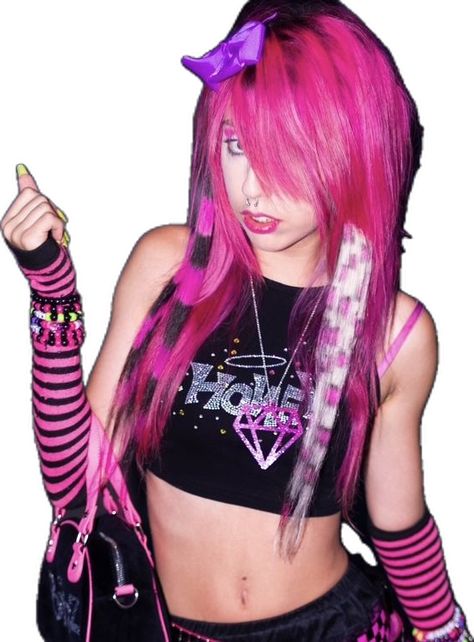 2000s Hair Extensions, Scene Queens 2000s, Emo Hair Extensions, Scene Extensions, Scene Pigtails, Pink Scenecore, Pink Scene Hair, 200s Y2k, Moore Aesthetic