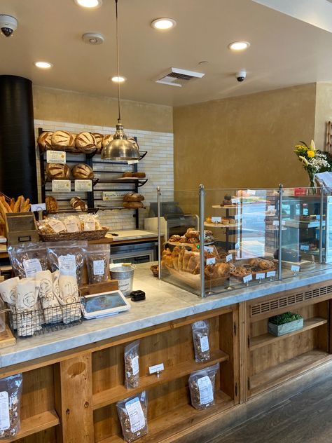 European Bakery Interior, Bakery Interior Design Pastry Shop, Rustic Bakery Interior, French Bakery Interior, French Bakery Design, French Bakery Aesthetic, Small Bakery Interior, Scandinavian Bakery, Bakery Counter