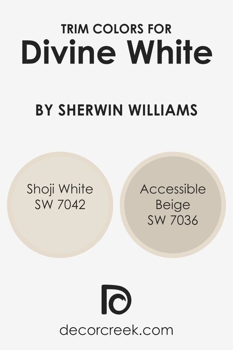 What are the Trim colors of Divine White SW 6105 by Sherwin Williams? Interior Trim Colors Other Than White, Off White Paint Colors, Divine White, Painting Trim White, White Exterior Paint, Trim Paint Color, White Wall Paint, Sherwin Williams White, Tan Walls