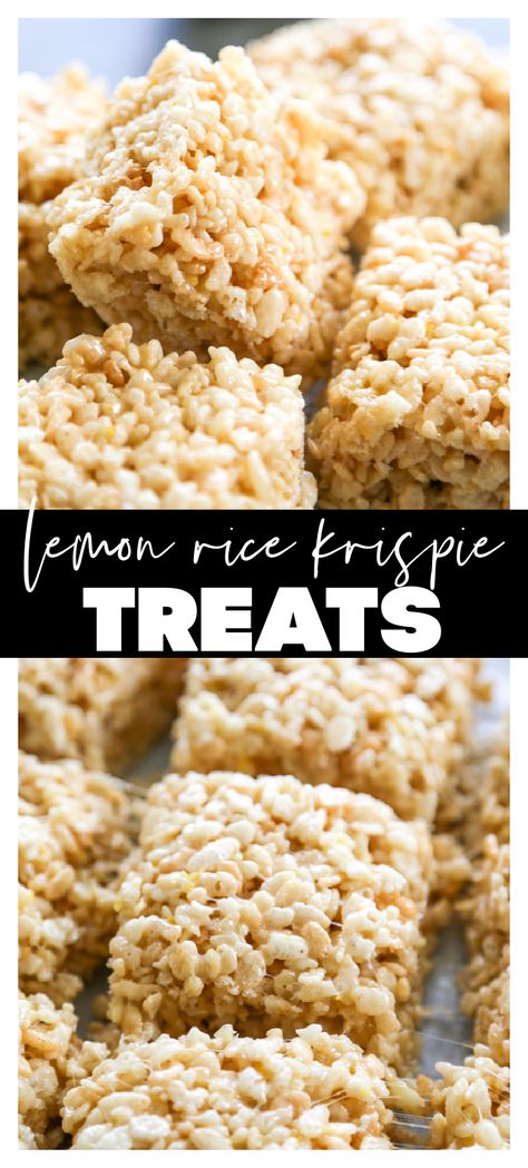 Lemon Rice Krispies Treats Dessert List, Citrus Party, Homemade Rice Krispies Treats, Grapefruit Recipes, Mouthwatering Desserts, Krispie Treats Recipe, Rice Krispies Treats, Flavored Rice, Lemon Rice