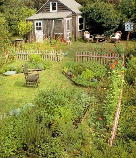 A Small House, Cottage Garden Design, Beautiful Cottages, Backyard Inspiration, The Secret Garden, Have Inspiration, Little Cottage, Garden Layout, Farm Gardens