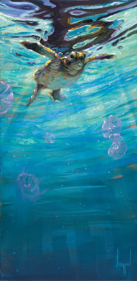 Marine Life Painting, Marine Life Art, Sea Turtle Painting, Underwater Painting, Underwater Art, Marine Art, Turtle Painting, Turtle Art, Water Art