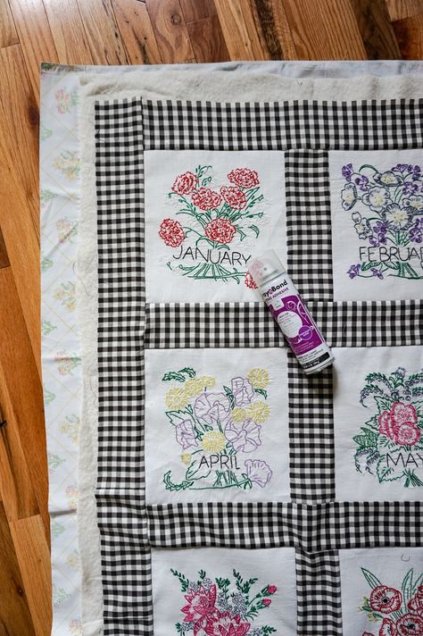 Vintage Quilt Blocks, Embroidered Quilt Blocks, Diy Blocks, Embroidered Quilts, Old Quilts, Linen Quilt, Vintage Quilt, Panel Quilts, Vintage Embroidery