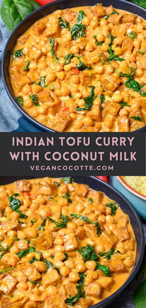 Indian Tofu Curry with Coconut Milk Indian Tofu, Pasta Food Recipes, Tofu Recipes Healthy, Curry With Coconut Milk, Homestead Recipes, Curry Recipes Vegetarian, Cake Pizza, Tofu Curry, Pudding Chia