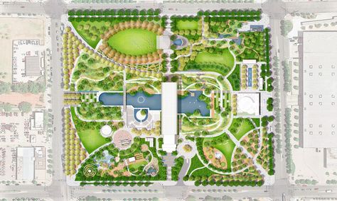 Myriad Botanical Gardens - OJB Botanical Garden Architecture, Villa Landscape, Masterplan Architecture, University Architecture, Urban Landscape Design, City Planning, Garden Drawing, Architecture Landscape, Landscape Design Plans