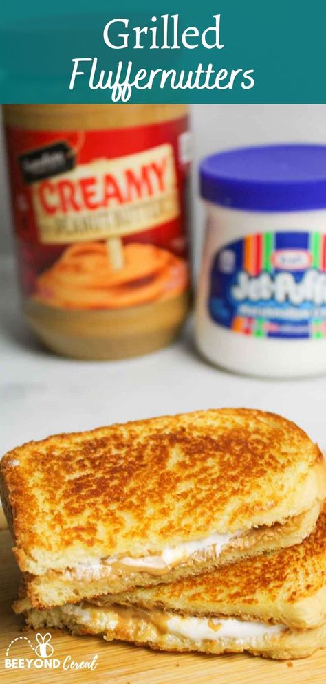 Peanut Butter Marshmallow Sandwich, Marshmallow Fluff Sandwich, Peanut Butter And Marshmallow Fluff, Fluffernutter Sandwich, Marshmallow Sandwich, Vegetarian Marshmallows, Buttered Bread, School Menu, Make Lunch