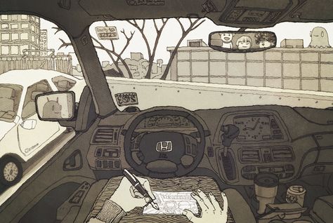 Junkyard Sam, Parking Garage Dashboard Drawing Car Seat Drawing, Space Pizza, Revolution Art, Perspective Drawing Architecture, Bg Design, Color Wallpaper Iphone, Isometric Art, Parking Garage, Ink Sketch