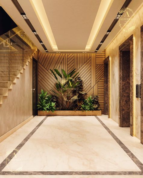 Hotel Passage Design, Foyer Area Design Entrance Luxury, Passage Area Design, Modern Entrance Lobby Design Residential, Building Entrance Lobby Design, Lobi Design, Lobby Interior Design Entrance, Lift Lobby Design Residential, Passage Wall Design