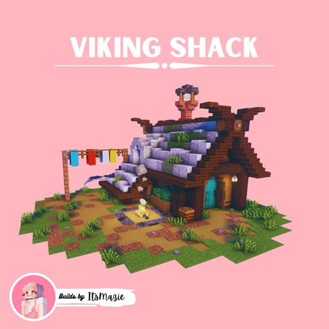 Minecraft Viking Shack. . . . #minecraft #minecraftvikinghouse #minecraftideas #minecrafthouses Shack Minecraft, Viking Minecraft Builds, Minecraft Viking Builds, Minecraft Shack, Amazing Minecraft, Minecraft House, Minecraft Stuff, Farm Design, Minecraft Builds