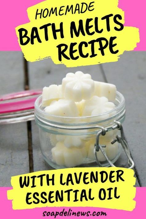 Lavender bath melts recipe with soy wax & essential oils for soft skin. Looking for creative ways to make bath melts for your natural skin care routine? Try using soy wax! Not only is soy wax perfect for candles, it can also be incorporated into natural skin care products. Learn how to use soy wax to make easy lavender bath melts recipe for soft skin. Nourish dry skin with this essential bath melts recipe that's perfect not just for your natural skin care routine, but DIY beauty gifts as well! Diy Bath Melts Recipes, Diy Bath Melts, Homemade Bath Melts, Bath Melts Recipe, Bath Melts Diy, Diy Beauty Gifts, For Soft Skin, Lavender Recipes, Melt Recipe