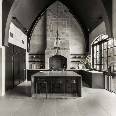 27 Modern Spaces with Western Gothic Aesthetic Gothic Home Decor Modern, Gothic Mexican, Modern Gothic Interior Design, Modern Gothic Architecture, Goth Farmhouse, Modern Gothic House, Modern Gothic Interior, Western Gothic Aesthetic, Modern Gothic Home