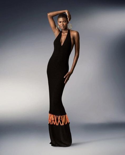 Twitter Black Woman Luxury Aesthetic, Colorful Gown, Resort 2025, Ancient Dress, Uni Outfits, Halter Neck Dress, Fashion Aesthetics, Fashion Design Drawings, Festival Dress