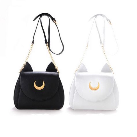 Cheap Crossbody Bags, Buy Directly from China Suppliers:Samantha Vega 20Y Limited Sailor Moon Bag Ladies Handbag Black White Cat Luna Moon Women Messenger Crossbody Bag 5217US Sailor Moons, Cat Handbags, Sailor Moon Luna, Moon Luna, Leather Tote Purse, Women Crossbody Bag, Leather Handbags Women, Genuine Leather Handbag, Black Leather Handbags