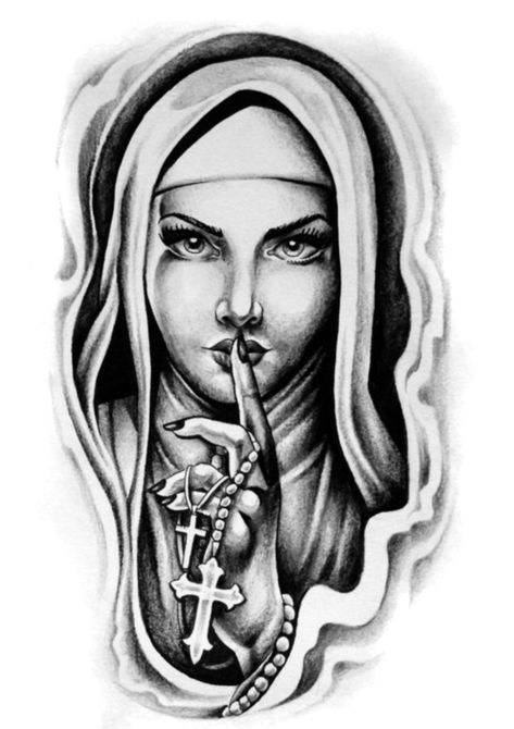 Monja Tattoo, Chicano Tattoos Gangsters, Tattoo Gangster, Half Sleeve Tattoos Drawings, Chicano Style Tattoo, Men Tattoos Arm Sleeve, Tattoos For Women Half Sleeve, Chicano Art Tattoos, Half Sleeve Tattoos For Guys