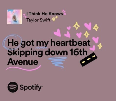 Taylor Swift 16 Lyrics, I Think He Knows Lyrics, Spotify Lyrics Doodle, 16 Lyrics, Lover Album Taylor Swift, Lover Album Lyrics, Spotify Doodle, Lyrics Doodle, Lyric Doodles