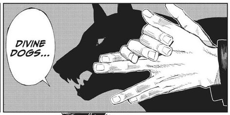 Manga panel of JuJutsu Kaisen's Megumi with his hands positioned in the symbol to call his divine dogs. One hand is clasped on top of the other in way that casts the shadow of a dog on the wall. Megumi Tattoo, Divine Dogs, Hand Symbols, Anime Hands, Cocoppa Wallpaper, Twitter Header Pictures, 8bit Art, Megumi Fushiguro, Twitter Banner