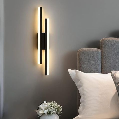 Wall Lamp Small Modern Ambience Light I am an Amazon Associate and earn a commission if you click on the link and make a purchase. Long Pipe, Stripped Wall, Acrylic Tube, Living Room Background, Wall Lamps Bedroom, Retro Lamp, Nordic Wall, Led Wall Lamp, Led Wall Lights