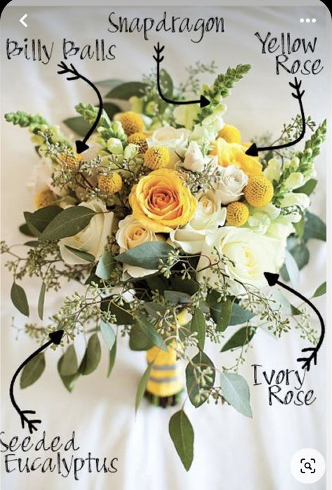 Faux Flowers Arrangements, Yellow Rose Wedding, Yellow Flower Arrangements, Yellow Wedding Bouquet, Yellow Wedding Theme, Yellow And White Flowers, Yellow Wedding Flowers, Yellow Bouquets, Billy Balls