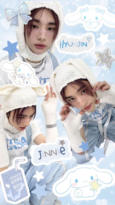 Sanrio Winter, Happy 24th Birthday, Cinnamoroll Sanrio, Hyunjin Wallpaper, Kpop Iphone Wallpaper, Straykids Hyunjin Photoshoot, I Just Love You, Sanrio Wallpaper, Happy New Year Everyone