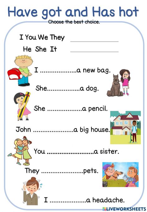 Verb To Have, Preschool Charts, Phonics Cvc, Kindergarten Reading Activities, English Transition Words, English Exam, Teaching English Grammar, Learning English For Kids, 2nd Grade Worksheets