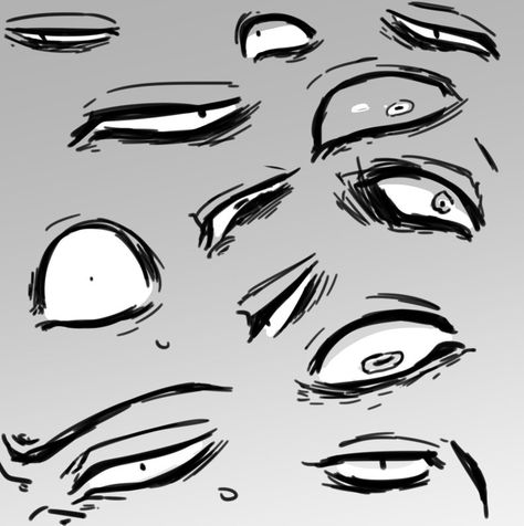 Puffy Lips Drawing Reference, How To Draw A Villian, Hitman Pose Reference, Obsessed Eyes Drawing, Intense Eyes Drawing, Serious Anime Face Reference, Blind Eyes Drawing Reference, Villain Expressions Drawing, Villain Eyes Drawing