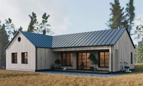 Country Farmhouse Exterior, Scandinavian Modern House, Instagram Plan, Bungalow Style House Plans, Plan For Life, Small House Interior Design, Cabin Exterior, Modern Barn House, Architectural Design House Plans