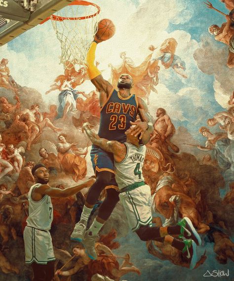 Lebron James Painting, Basketball Live Wallpaper, Lebron James Wallpapers, Nba Art, Chosen One, Basketball Photography, Art Matters, Basketball Wallpaper, Basketball Art