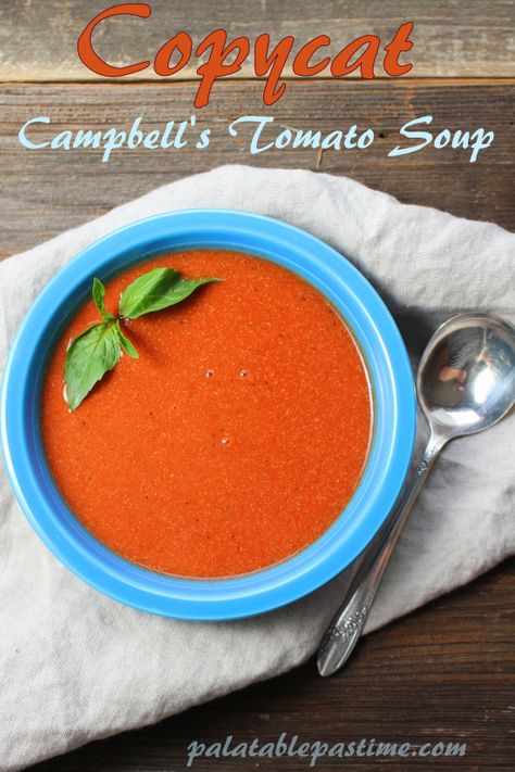 A simple version of the traditional canned Campbell’s tomato soup from childhood. I find this to be very close to the desired flavor. Tomato Soup Using Tomato Sauce, Tomato Soup From Tomato Sauce, Condensed Tomato Soup Recipe, Cambells Tomato Soup Copycat, Cambells Tomato Soup Recipes, Cambells Tomato Soup Recipe, Better Than Campbell’s Tomato Soup, Copycat Campbell’s Tomato Soup, Tomatoe Soup