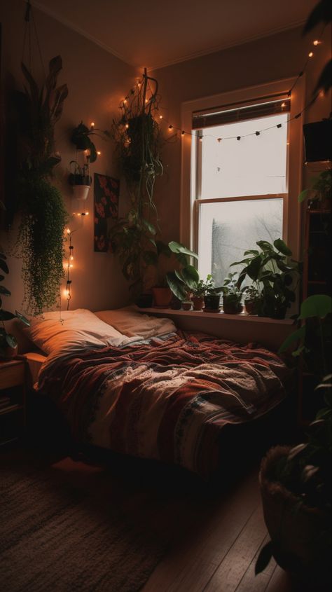 Woods Room Aesthetic, Earthy Green And Brown Bedroom, Moss Green Room Aesthetic, Brown Room Aesthetic Bedroom, Brown Room Inspiration, Cozy Dark Green Bedroom, Dark Green Room Aesthetic Bedroom, Dark Green Cozy Bedroom, Black And Brown Room Aesthetic