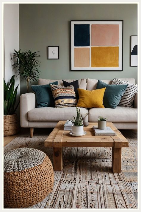 Transform your living room with our top 9 ideas for living room decor featuring boho throw pillows. Discover how these stylish accents can add warmth, texture, and personality to your space. From vibrant patterns to cozy textures, boho throw pillows are the perfect way to enhance your decor while reflecting your unique style. Explore creative arrangements and color combinations that will elevate your living room into a bohemian oasis. Pop Of Color Throw Pillows Living Room, Pillows Grey Couch, Light Grey Couch Living Room Ideas, Neutral Living Room With Pop Of Color, Mustard Pillows, Cream Couch Living Room, Pillows For Grey Couch, Throw Pillows Boho, Ideas For Living Room Decor