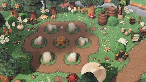 Rock Garden Ideas Animal Crossing, Rock Garden Animal Crossing New Horizon, Acnh Rocks Ideas, Rock Garden Ideas Acnh, Rock Circle Animal Crossing, Acnh Rock Design, Animal Crossing Rock Area, Animal Crossing Rock Ideas, Rock Animal Crossing