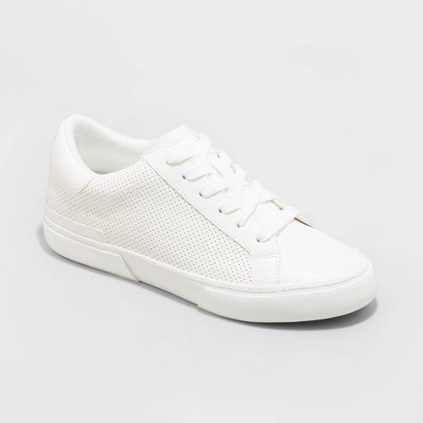 Women's Maddison Sneakers - A New Day™ | Target Target White Sneakers, Tshirt Dress And Sneakers Outfits, Comfy Shoes With Dresses, Women’s Slip On Shoes, White Sneakers With Dress Outfit, Sneaker With Dress, Women’s White Sneakers, Best White Sneakers Women, Dresses With White Sneakers