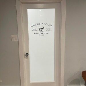 Wash Room Decor, Laundry Room Door, Wall Decals Laundry, Suede Paint, Wash Dry Fold Repeat, Bathroom Decor Signs, Pet Room, Removable Vinyl Wall Decals, Wash Room