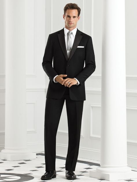 After Six #tux #tuxedo #menswear Groom Suit Black, Wedding Tux, Mens Wedding Attire, Classic Tuxedo, Elegant Bridesmaid Dresses, After Six, Tuxedo Style, Mens Formal Wear, Tuxedo Wedding