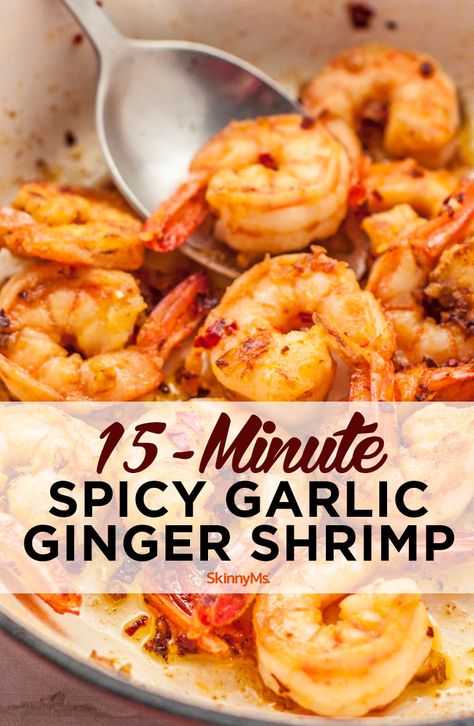 Satisfy your cravings in just 15 minutes with this mouthwatering Spicy Garlic Ginger Shrimp recipe! Bursting with bold flavors, this quick and easy dish combines succulent shrimp, aromatic garlic, and fiery ginger for a culinary experience that will leave your taste buds tingling. Whether you're hosting a dinner party or looking for a flavorful weeknight meal, this recipe is a winner. Shrimp And Ginger Recipes, Ginger Garlic Shrimp, Ginger Shrimp Recipes, Intentional Eating, Healthy Seafood Dishes, Ginger Shrimp, Healthiest Seafood, Easy Seafood, Shrimp Recipes Easy