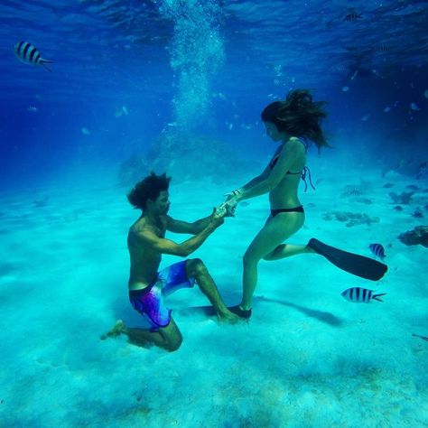 Underwater Proposal, Beach Proposal Ideas, Marriage Proposal Videos, Proposal Ideas Beach, Romantic Beach Photos, Proposal Pictures, Photos Bff, Beach Proposal, South Pacific Islands