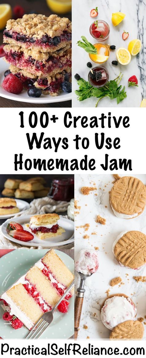 Creative Ways to Use Homemade Jam ~ Recipes Using Jam Cooking With Jam, Ways To Use Jam, Recipes To Use Up Jam, Dessert With Jam, Recipes That Use Jelly, Baking With Jam Recipes, Recipes With Jam In Them, Desserts Using Jam, Baking With Jam