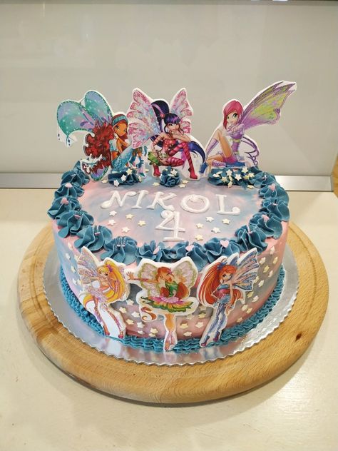 Winx Club Birthday Party, Fairy Tail Cake, Winx Club Birthday, Winx Cake, Bolo Vintage, Edible Image Cake Topper, 25th Birthday Cakes, Teddy Bear Birthday, Princess Birthday Cake