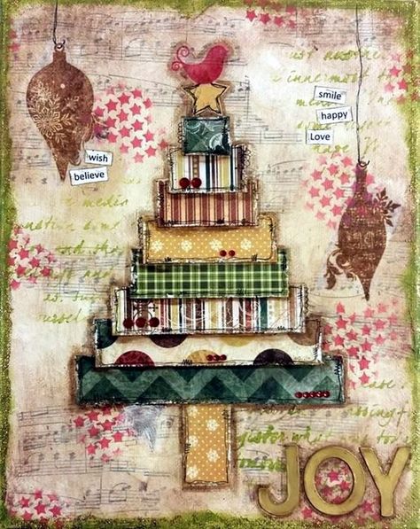 Christmas Tree Sign, Mixed Media Art Projects, Christmas Mix, Christmas Collage, Christmas Doodles, Christmas Canvas, Christmas Drawing, Charles Dickens, Mixed Media Art Journaling