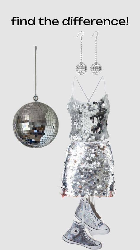 #mirrorrball #mirrorballtaylorswift #mirrorballgirl Magic Eight Ball Costume, Folklore Mirrorball Outfit, 18th Birthday Party Outfits, Halloween Costumes Shuffles, Silver Dress Halloween Costume, Mirrorball Halloween Costume, Mirror Ball Costume, Mirror Ball Outfit Taylor Swift, Taylor Swift Mirrorball Dress