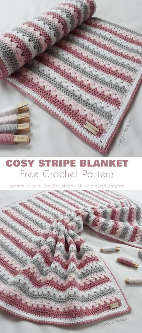 Striped Crochet Blanket Pattern Free, Crochet Blankets Stripes, Stripe Crochet, Crochet Striped Blanket, Striped Baby Blanket Crochet, Pin Stripe Crochet Blanket, 2 Color Crochet Blanket Pattern, Textured Striped Crochet Blanket, Vertical Striped Crochet Blanket