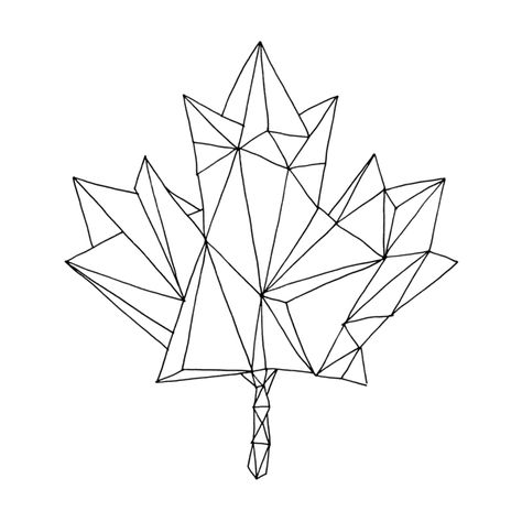 Maple Tree Tattoo, Maple Leaf Tattoos, Hilograma Ideas, Maple Tree Tattoos, Leaf Coloring Page, Apartment Wall Art, Canadian Maple Leaf, Leaf Outline, Geometric Design Art