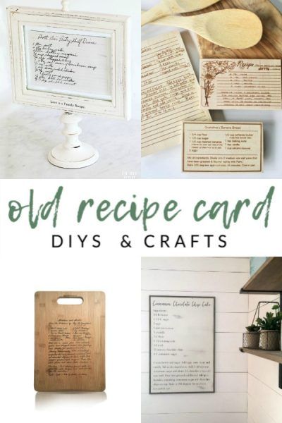 Old Recipe Card DIYs and Crafts - Preserve family recipe cards with these meaningful kitchen projects that serve as a daily reminder of special family memories. Old Recipe Cards Display, Displaying Old Recipes, Framing Recipes In Kitchen Hand Written, Recipe Plates Diy, Recipe Board Diy, Recipe Memory Ideas, Grandmas Recipe Cards Hand Written, Recipe Transfer Ideas, Ways To Display Recipes