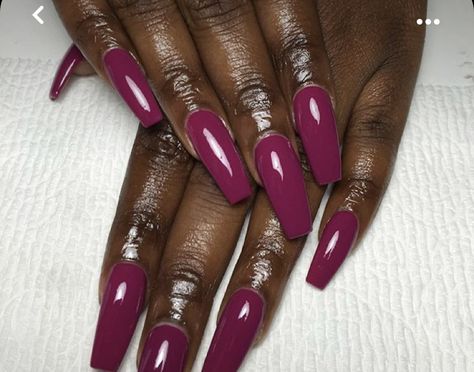 Oxblood Nails, Raspberry Nails, Bright Acrylic Nails, Magenta Nails, Brown Acrylic Nails, Brown Acrylic, Diva Nails, Nails Inspo, Cute Nails