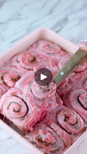 2.8M views · 9.2K reactions | Pink Velvet Cinnamon Rolls 💗✨

I used @preppykitchen ‘s cinnamon roll recipe for these but added pink food coloring to the dough for a Valentine’s twist. 💞
Also, I had to see if the viral cinnamon roll hack lived up to the hype, so I added heavy cream to the pan before baking.

It came out super fluffy and very delicious! I loved this recipe as well as the addition of heavy cream!😍

#cinnamonrolls #pinkvelvet #pink #cakes #baking #easybaking #food #dessert #brunch #cinnamonroll #bakinglove #cakelover #breakfastideas #valentines | Sheri Bakes | Natalie Cole · This Will Be (An Everlasting Love) Pink Cinnamon Rolls, Cinnamon Roll Hack, Sheri Wilson, Pink Cakes, Cinnamon Roll Recipe, Natalie Cole, Pink Food, Pink Food Coloring, Pink Foods